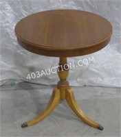 Three Legged Small Wooden Round End Table