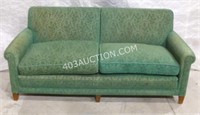 Green Patterned Two Seater Love Sofa Couch