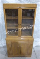 Wooden Hutch Display Glass Cabinet