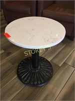 18" Round Marble Like Side Table