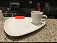 12 Triangular Plates w/ 7 Espresso Cups