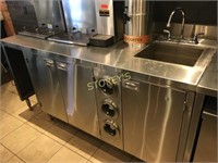 Custom 77 x 30 S/S Table w/ Sink & Storage