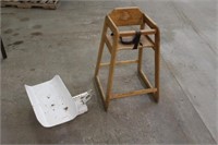 DETECTO BABY SCALE AND WOODEN HIGH CHAIR