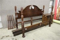 KING SIZE FOUR POST BED FRAME AND NIGHT STAND