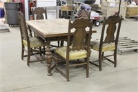 KITCHEN TABLE WITH (5) CHAIRS AND SHELF