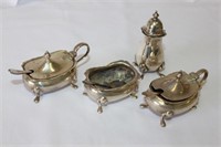 Four George V Silver Cruet Items,