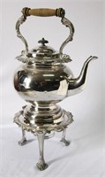 English Silver Plated Tea Kettle on Stand,