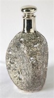 Chinese Silver and Glass Pinch Bottle Decanter,