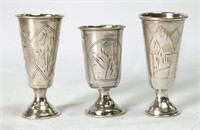 Pair of Russian Silver Kiddush Cups,