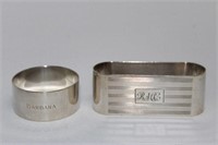 Two Australian Silver Napkin Rings,