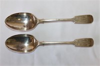 Pair of Edwardian Silver Serving Spoons,