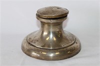 Large English Sterling Silver Capstan Inkwell,