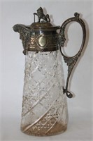 Superb Crystal and Silver Plate Claret Jug,