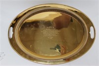 George V Gilt Sterling Silver Twin Handled Tray,