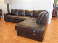Brown Italian Leather Sectional