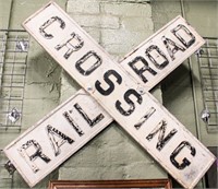 Vintage Railroad X Crossing Warning Sign