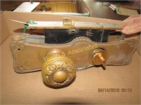 Box of brass door plates and locks