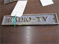 Brass radio - TV plate