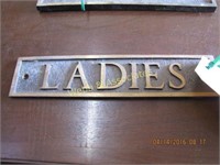 Brass ladies restroom plate