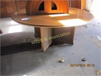 Round oak conference table 72 inches