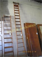 16 foot Library ladder with wheels