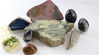 Stone Collection-Sliced Geode (Blue), Horn Coral..