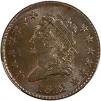 1C 1812 LARGE DATE PCGS MS64 BN CAC