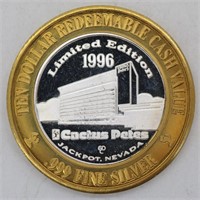 1956-96 Cactus Pete's $10- .999 Fine Silver Coin