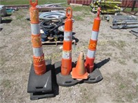 Group of safety cones & stands.