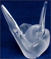Lalique Crystal Doves "Sylvie" Sculpture Signed