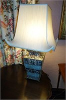 CLOISONNE TABLE LAMP 36" HIGH W/8" SQUARE BASE -