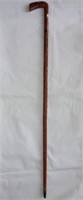 CARVED WALKING STICK SCUFF ON HANDLE - 37"
