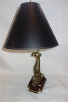 DOLPHIN LAMP BRASS WITH PAPER SHADE