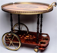 Furniture Italian Marquetry Tea / Beverage Cart