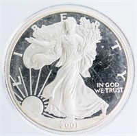 Coin 2001-W American Silver Eagles $1 PF