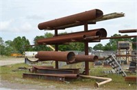 LARGE ASSORTMENT OF STEEL PIPE, STEEL SHEETING,