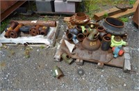 2 PALLETS OF VARIOUS FLANGES AND PIPING AND STEEL