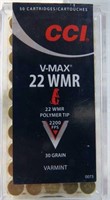 50 rds .22 WMR CCI V-MAX Cartridges