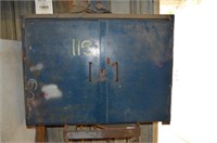 LOCKABLE STEEL CABINET WITH MISC. SUPPLIES
