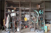 TOOL HOUSE WITH ASSORTED WRENCHES, HAND TOOLS,