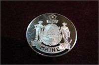 MAINE STERLING SILVER COIN MEDAL