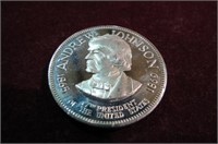 ANDREW JOHNSON STERLING SILVER COIN MEDAL