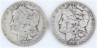 Coin 1891-O & 1897-S Morgan Silver Dollars