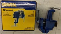 New IRWIN Record 3" Jaw Width Clamp on Vise