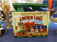 LINCOLN LOGS, MOSTLY COMPLETE SET IN ORGINAL BOX.