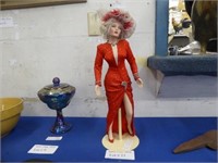 PORCELAIN MARILYN MONROE DOLL IN RED COCKTAIL