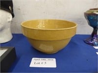 BAUER POTTERY CO. #9 STONEWARE MIXING BOWL,MUSTARD
