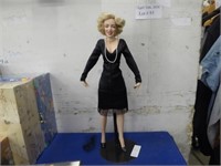 PORCELAIN MARILYN MONROE DOLL WITH METAL STAND BY
