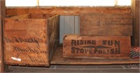 Wooden Crates - Stove polish, & others