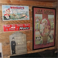Signs - Wrigley, Moxie, Chaplin, DeLavel